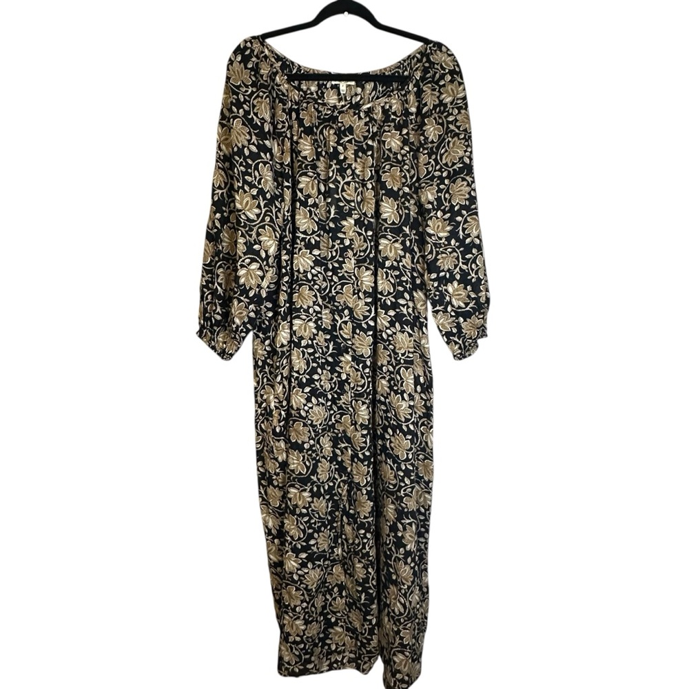 THE GREAT. SWIM Black Brown Tan Swim‎ Coverup Dress NWT Size 2/US Medium Beachy